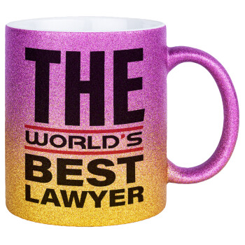 The world's best Lawyer, Κούπα Χρυσή/Ροζ Glitter, κεραμική, 330ml