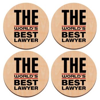 The world's best Lawyer, ΣΕΤ x4 Σουβέρ ξύλινα στρογγυλά plywood (9cm)
