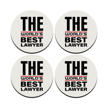 The world's best Lawyer, SET of 4 round wooden coasters (9cm)