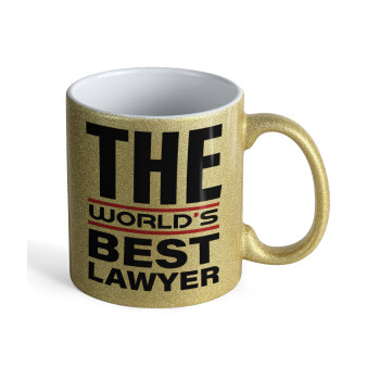 The world's best Lawyer, Κούπα Χρυσή Glitter που γυαλίζει, κεραμική, 330ml