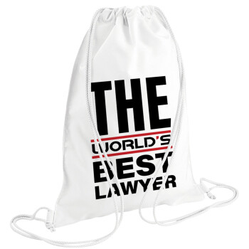 The world's best Lawyer, Τσάντα πλάτης πουγκί GYMBAG λευκή (28x40cm)