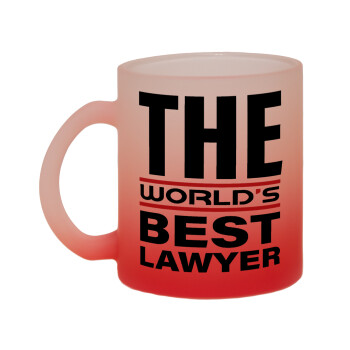 The world's best Lawyer, Κούπα γυάλινη δίχρωμη με βάση το κόκκινο ματ, 330ml