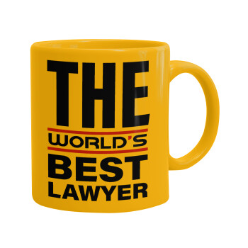 The world's best Lawyer, Κούπα, κεραμική κίτρινη, 330ml (1 τεμάχιο)