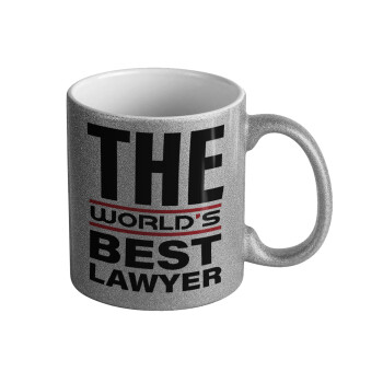 The world's best Lawyer, Κούπα Ασημένια Glitter που γυαλίζει, κεραμική, 330ml