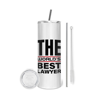 The world's best Lawyer, Tumbler stainless steel 600ml, with metal straw & cleaning brush