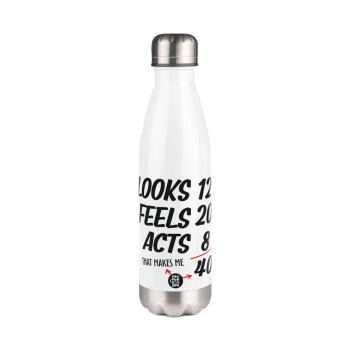 Looks, feels, acts LIKE your AGE, Metal mug thermos White (Stainless steel), double wall, 500ml