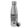 Metallic water bottle, stainless steel, 750ml