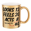 Mug ceramic, gold mirror, 330ml