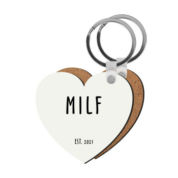 MILF, Μπρελόκ Ξύλινο καρδιά MDF