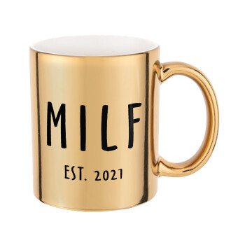 MILF, Κούπα κεραμική, χρυσή καθρέπτης, 330ml