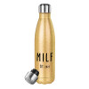 Glitter gold stainless steel thermos bottle, double-walled, 500ml