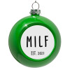 Green Christmas tree ornament bauble 8cm