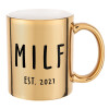 Mug ceramic, gold mirror, 330ml