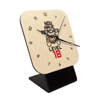 You have Reached level AGE, Επιτραπέζιο ρολόι σε φυσικό ξύλο (10cm)