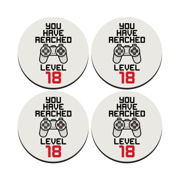 You have Reached level AGE, SET of 4 round wooden coasters (9cm)