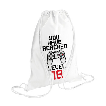 You have Reached level AGE, Backpack pouch GYMBAG white (28x40cm)