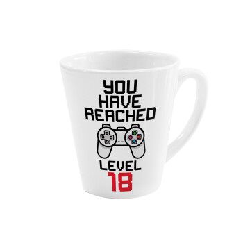 You have Reached level AGE, Κούπα κωνική Latte Λευκή, κεραμική, 300ml