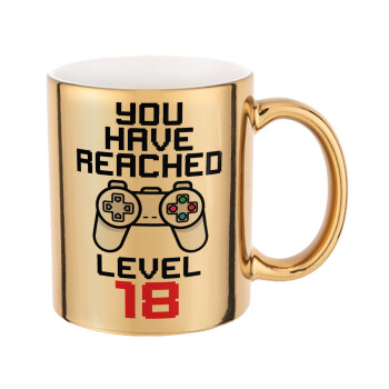 You have Reached level AGE, Mug ceramic, gold mirror, 330ml