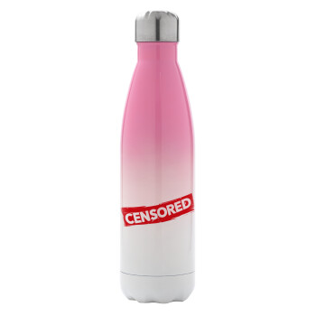 Censored, Metal mug thermos Pink/White (Stainless steel), double wall, 500ml