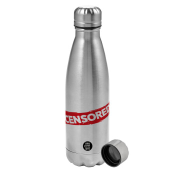 Censored, Metallic water bottle, stainless steel, 750ml