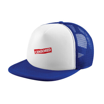 Censored, Adult Soft Trucker Hat with Blue/White Mesh (POLYESTER, ADULT, UNISEX, ONE SIZE)