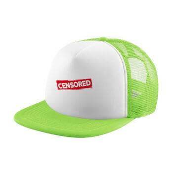 Censored, Adult Soft Trucker Hat with Mesh GREEN/WHITE (POLYESTER, ADULT, ONE SIZE)