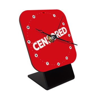Censored, Quartz Wooden table clock with hands (10cm)