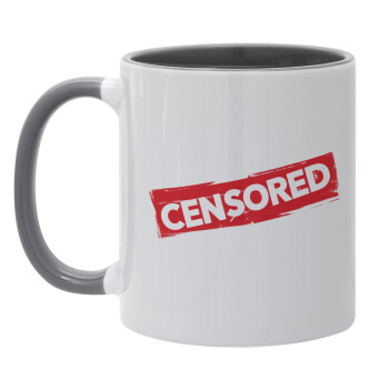 Censored, Mug colored grey, ceramic, 330ml