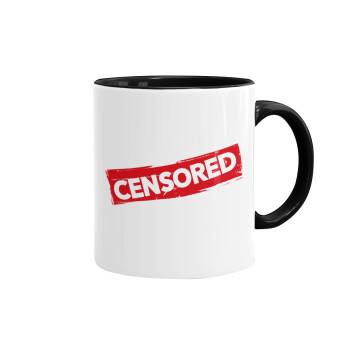 Censored, Mug colored black, ceramic, 330ml