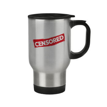Censored, Stainless steel travel mug with lid, double wall 450ml