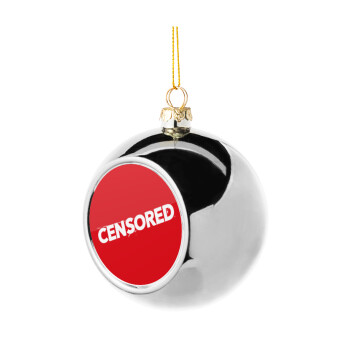 Censored, Silver 8cm Christmas tree ball ornament