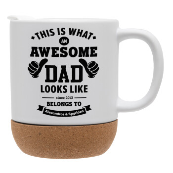 This is what an Awesome DAD looks like, Ceramic coffee mug Cork (MAT), 330ml (1pcs)