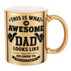 Mug ceramic, gold mirror, 330ml