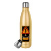 Glitter gold stainless steel thermos bottle, double-walled, 500ml