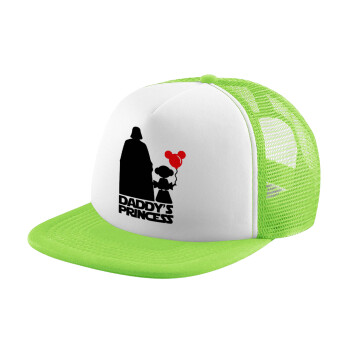 Daddy's princess, Adult Soft Trucker Hat with Mesh GREEN/WHITE (POLYESTER, ADULT, ONE SIZE)