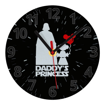 Daddy's princess, Ρολόι τοίχου γυάλινο (20cm)