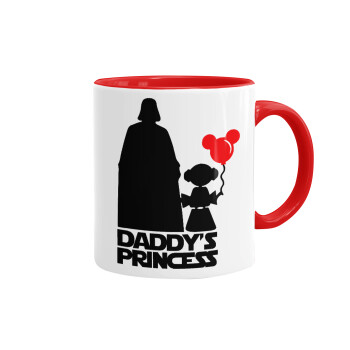 Daddy's princess, Mug colored red, ceramic, 330ml