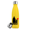 Yellow Stainless Steel Metallic Thermos, double-walled, 500ml