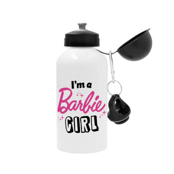 I'm Barbie girl, Μεταλλικό παγούρι νερού, Λευκό, αλουμινίου 500ml