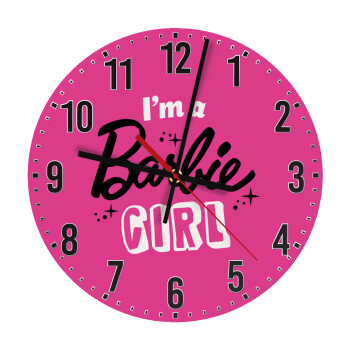 I'm Barbie girl, Ρολόι τοίχου ξύλινο (30cm)