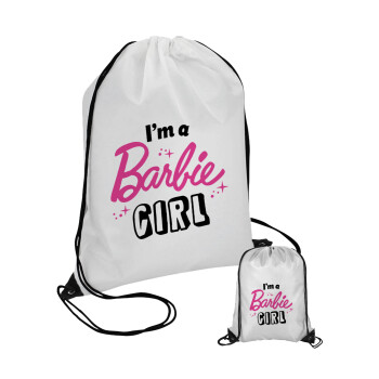 I'm Barbie girl, Τσάντα πουγκί με μαύρα κορδόνια (1 τεμάχιο)