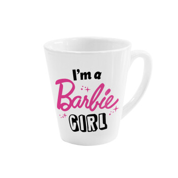 I'm Barbie girl, Κούπα κωνική Latte Λευκή, κεραμική, 300ml