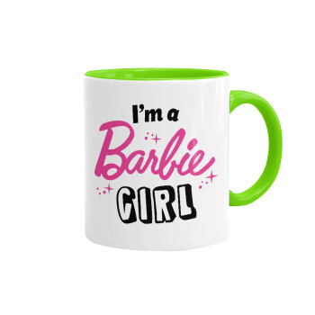 I'm Barbie girl, Κούπα χρωματιστή βεραμάν, κεραμική, 330ml