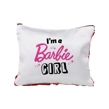 I'm Barbie girl, Red sequin cosmetic bag