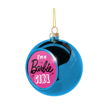 I'm Barbie girl, Blue Christmas tree ball ornament 8cm