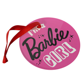 I'm Barbie girl, Christmas ornament glass 9cm