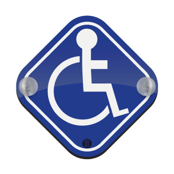 Disabled, Baby On Board wooden car sign with suction cups (16x16cm)