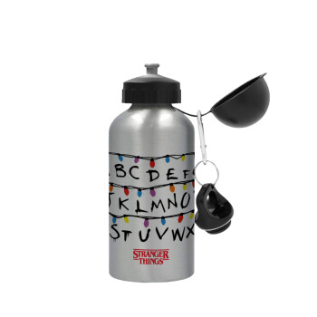 Stranger Things ABC, Metallic water jug, Silver, aluminum 500ml