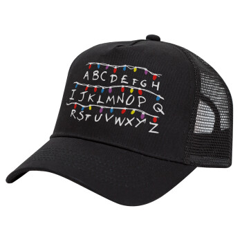 Stranger Things ABC, Trucker Hat with Mesh, Black, (COTTON, KIDS, UNISEX, ONE SIZE)