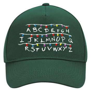 Stranger Things ABC, Adult Ultimate Hat GREEN, (100% COTTON DRILL, ADULT, UNISEX, ONE SIZE)